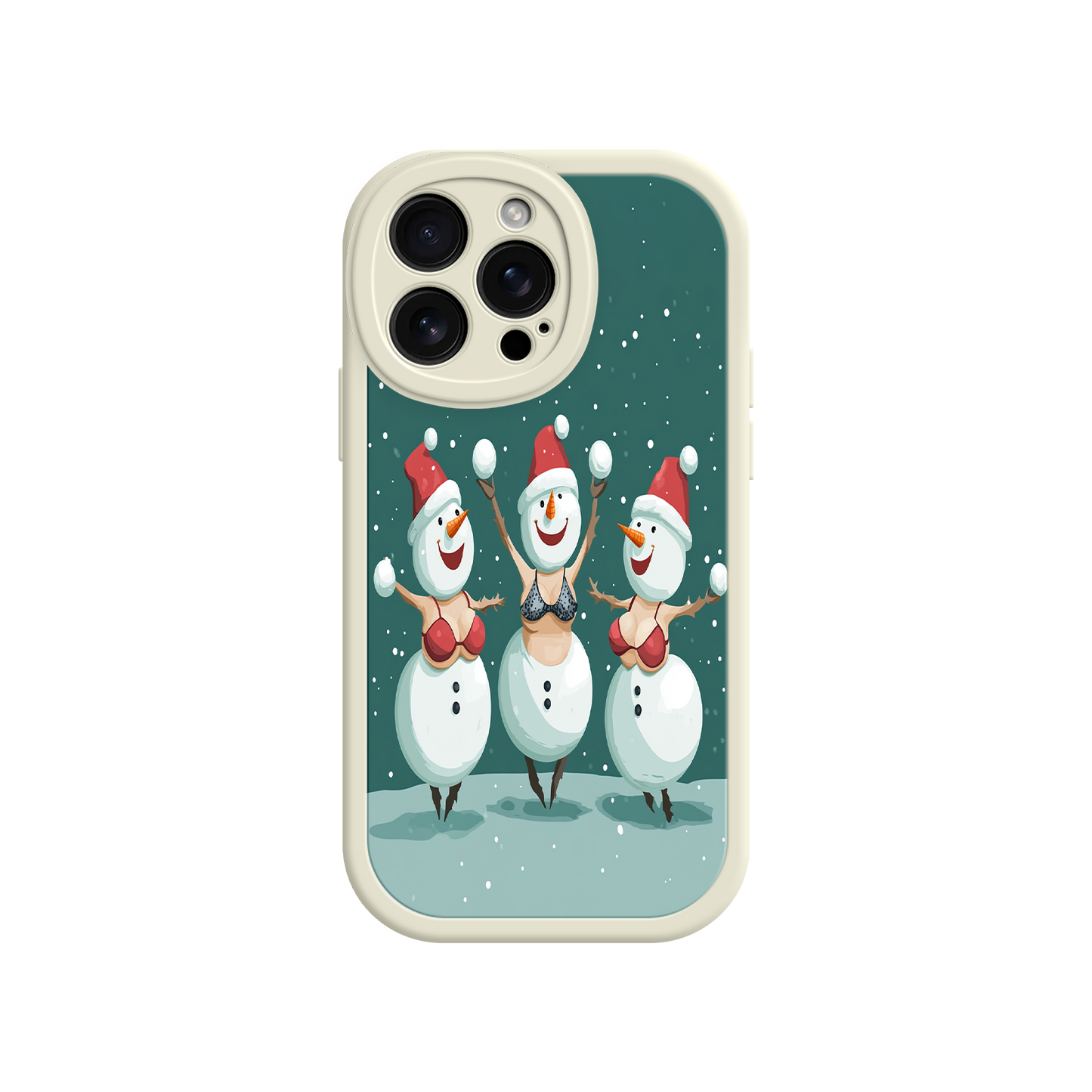 #MC0037 Factory Wholesale Festive Snowman iPhone 17 Case – Funny Christmas Art, Jolly Holiday Design, Soft Snowflakes