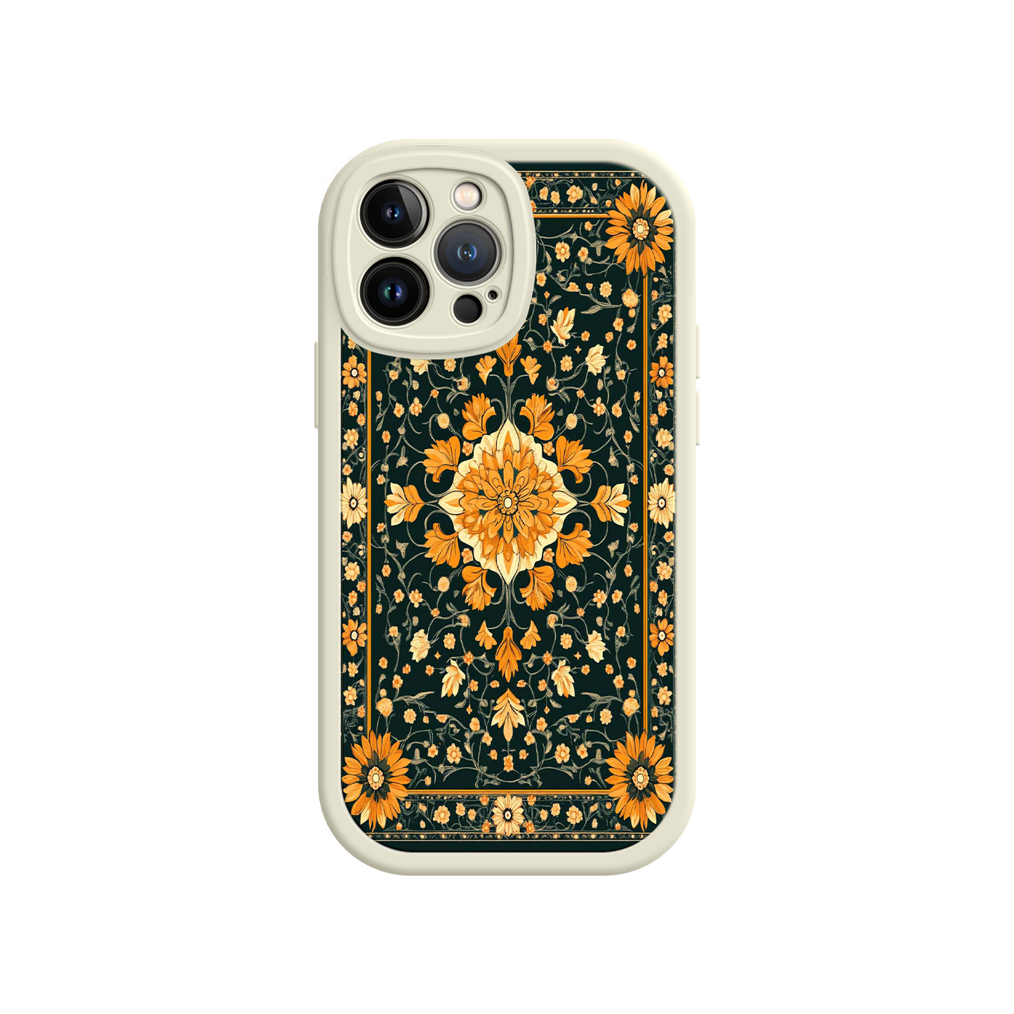 #MC0042 Factory Wholesale Ornate Floral iPhone 17 Case – Baroque Vintage Pattern Protective Cover for iPhone 16 Pro / Max