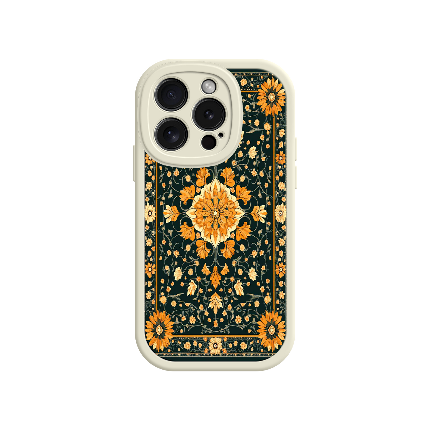 #MC0042 Factory Wholesale Ornate Floral iPhone 17 Case – Baroque Vintage Pattern Protective Cover for iPhone 16 Pro / Max