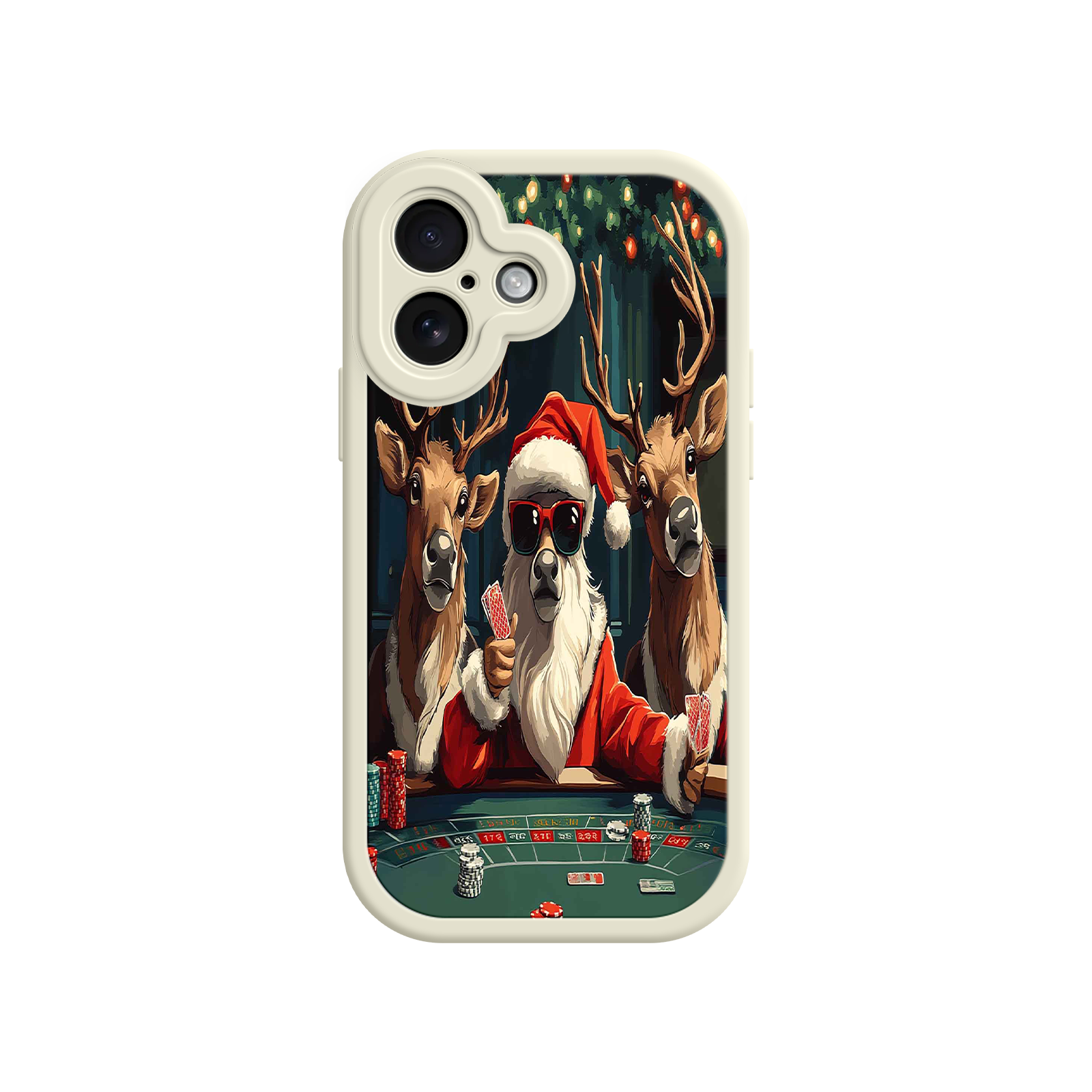 Santa Claus Poker iPhone 17 Case – Funny Christmas Design, Holiday Pet Humor, Reindeer Game Night