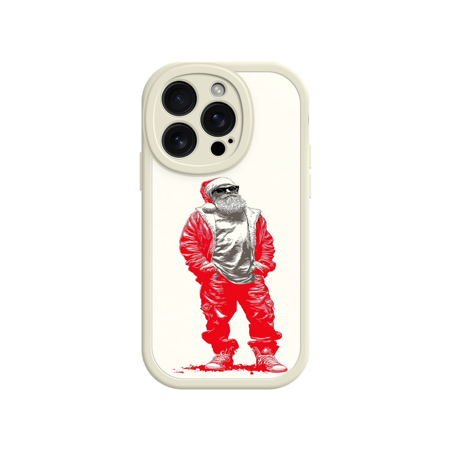 Christmas gift phone case with modern Santa design