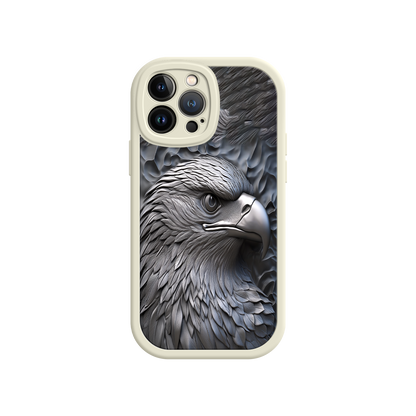 #MC0026 Factory Wholesale Embossed Eagle iPhone 17 Case – Grayscale 3D Design, Rugged Protective Cover, Symbol of Strength & Freedom