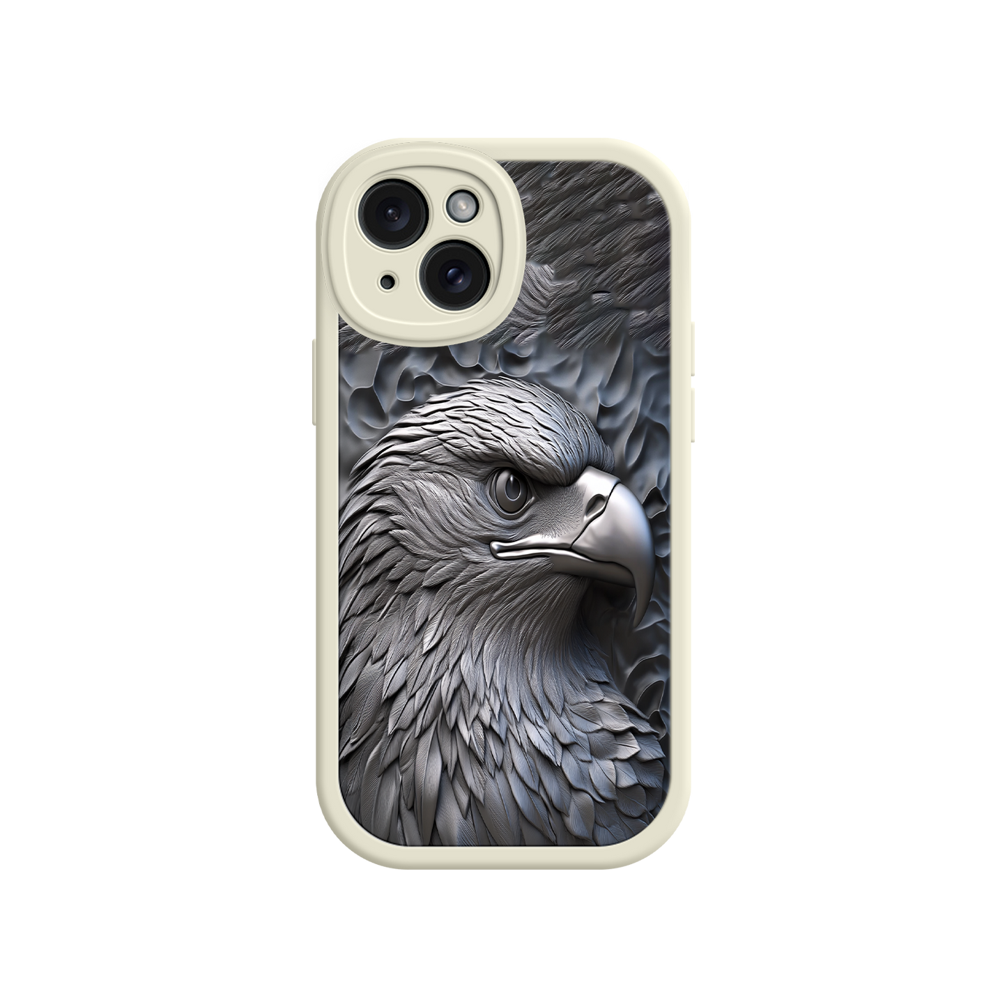 #MC0026 Factory Wholesale Embossed Eagle iPhone 17 Case – Grayscale 3D Design, Rugged Protective Cover, Symbol of Strength & Freedom