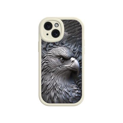 #MC0026 Factory Wholesale Embossed Eagle iPhone 17 Case – Grayscale 3D Design, Rugged Protective Cover, Symbol of Strength & Freedom