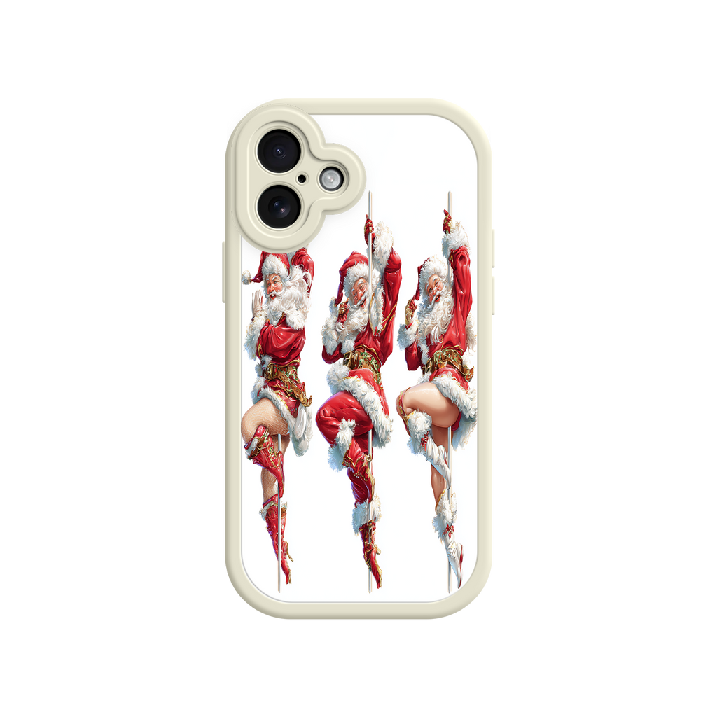 Christmas gift phone case with vintage Santa dancers