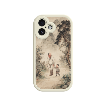 Cultural phone case with traditional ink painting