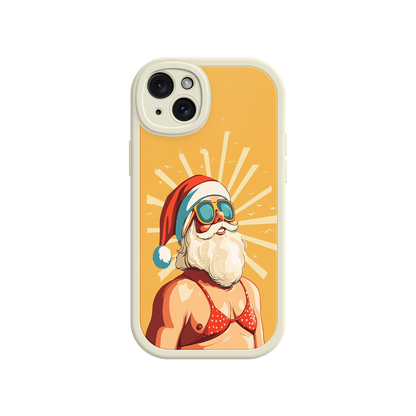 Santa phone case with tropical holiday design