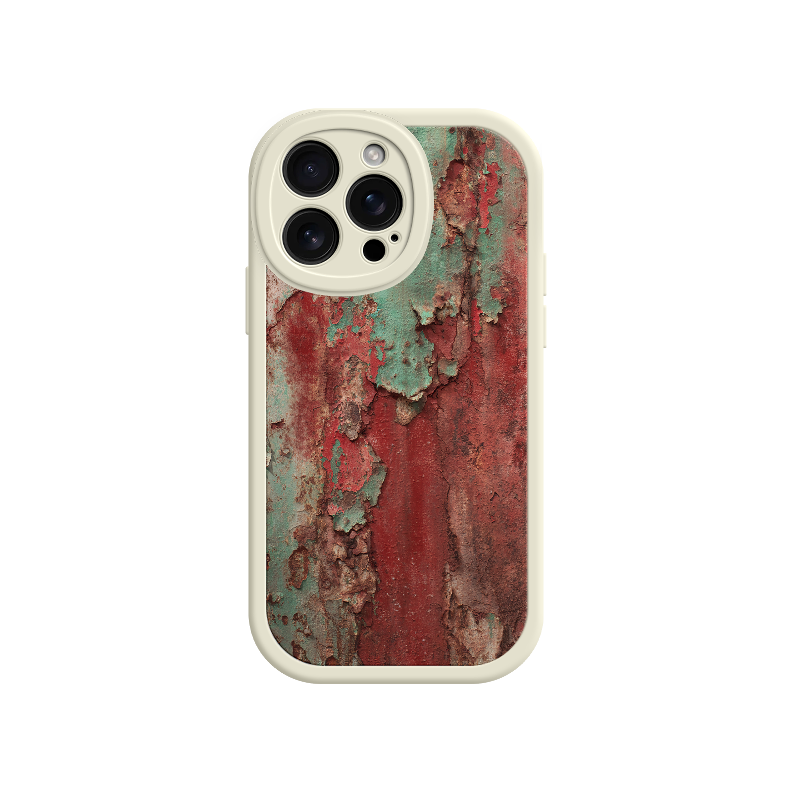 Holiday phone case with distressed metal aesthetic