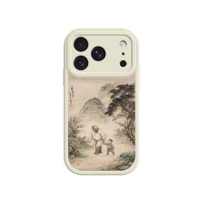 Cultural phone case with Chinese calligraphy and figures