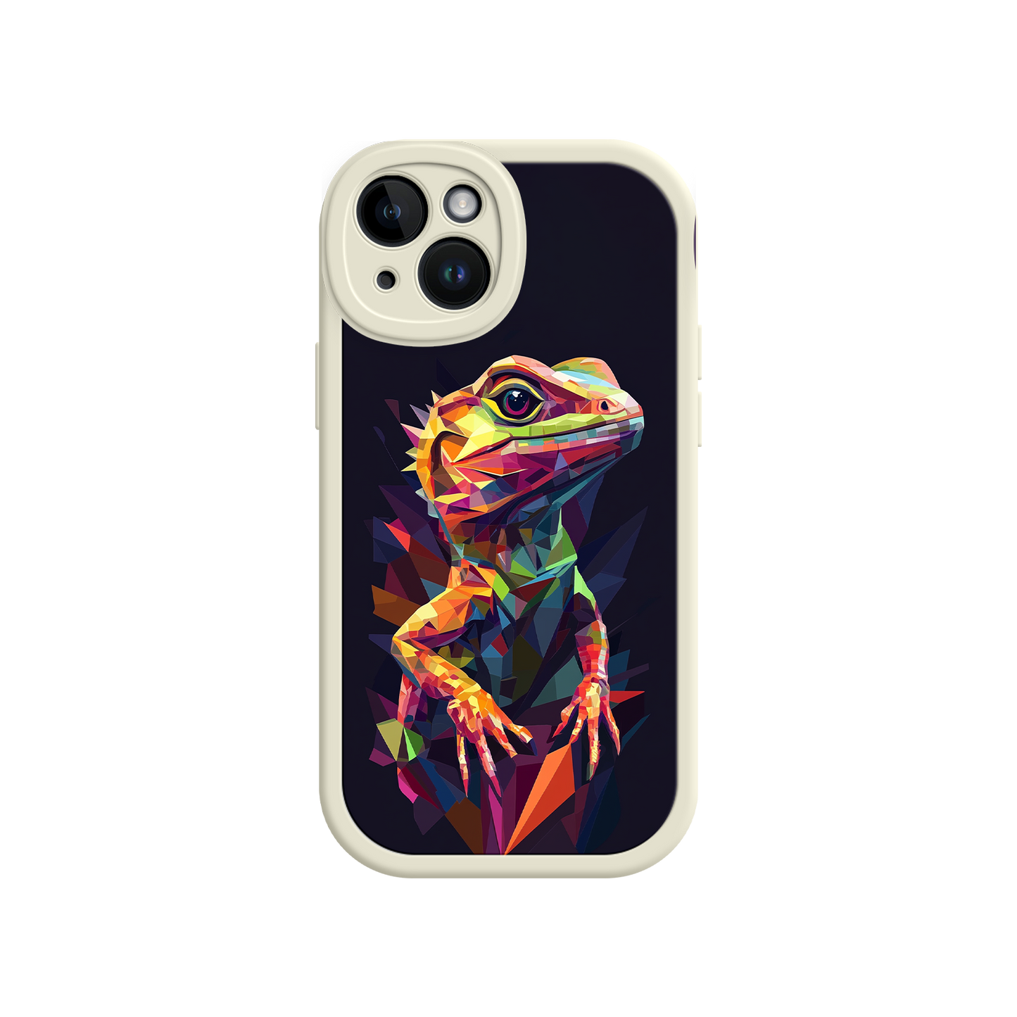 #MC0024 Factory Wholesale Geometric Lizard iPhone 17 Case – Colorful Polygon Art, Protective Animal Print Cover, Bold Reptile Design