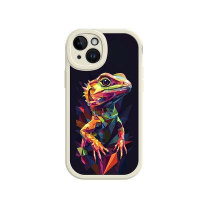 #MC0024 Factory Wholesale Geometric Lizard iPhone 17 Case – Colorful Polygon Art, Protective Animal Print Cover, Bold Reptile Design