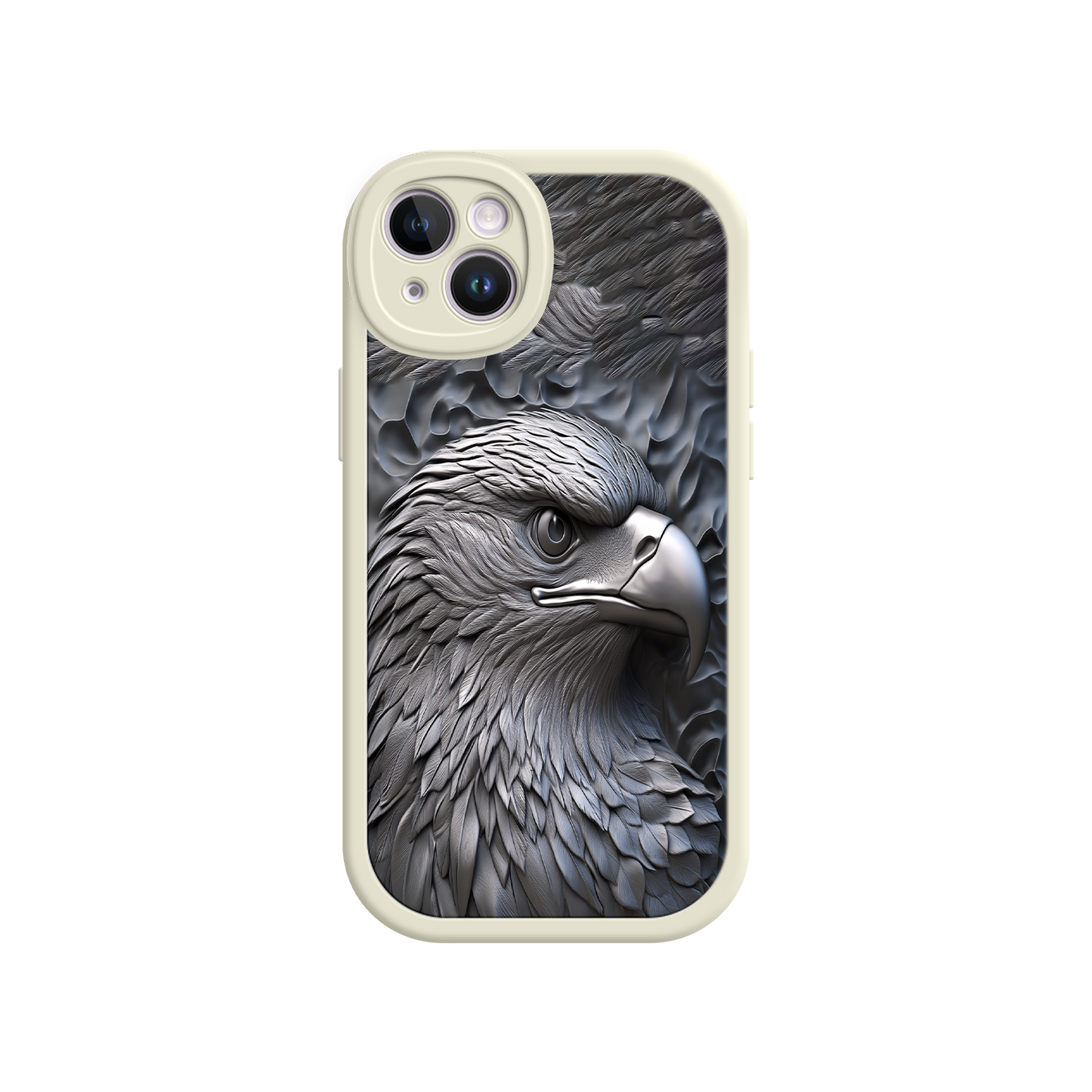 #MC0026 Factory Wholesale Embossed Eagle iPhone 17 Case – Grayscale 3D Design, Rugged Protective Cover, Symbol of Strength & Freedom