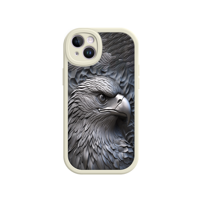 #MC0026 Factory Wholesale Embossed Eagle iPhone 17 Case – Grayscale 3D Design, Rugged Protective Cover, Symbol of Strength & Freedom