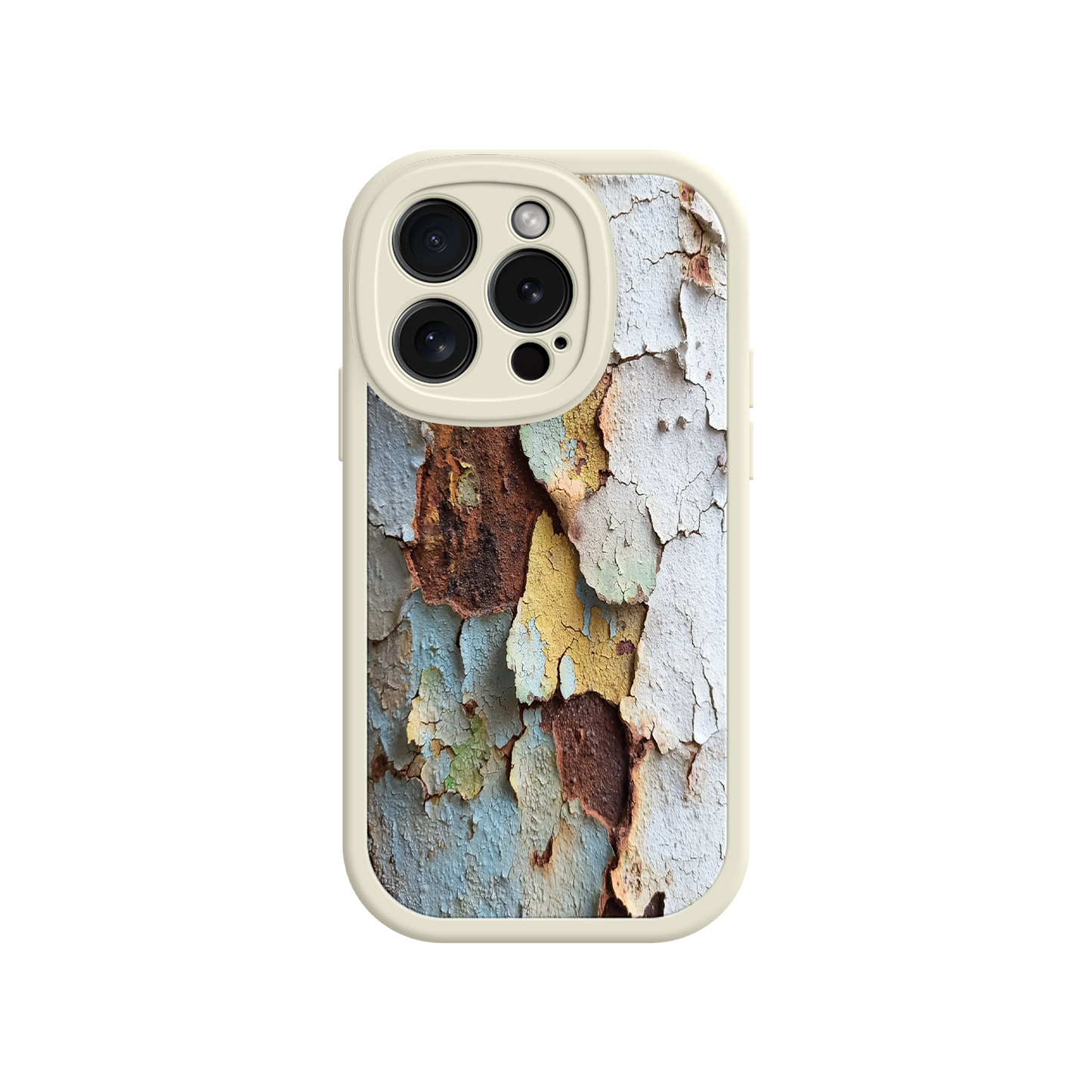 Weathered paint phone case for artistic shots