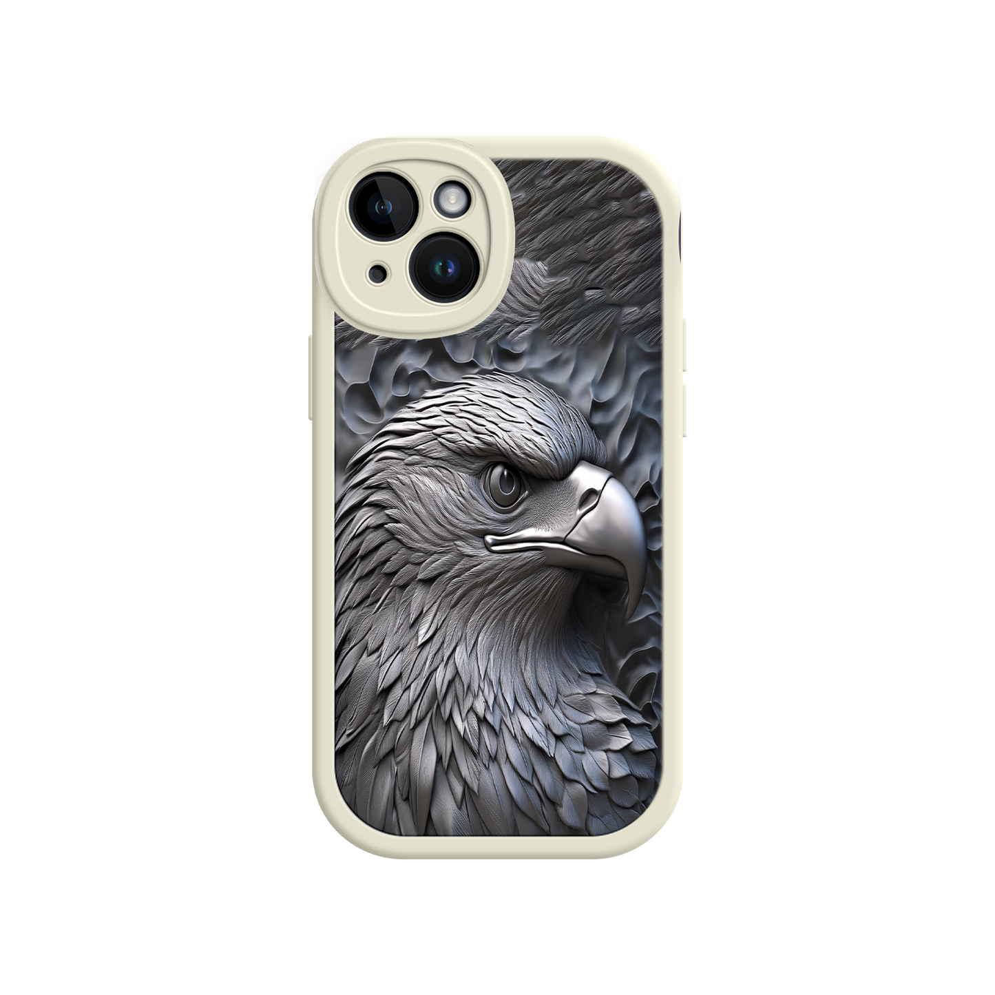 #MC0026 Factory Wholesale Embossed Eagle iPhone 17 Case – Grayscale 3D Design, Rugged Protective Cover, Symbol of Strength & Freedom