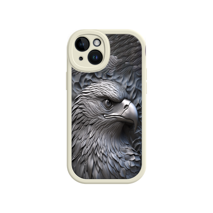 #MC0026 Factory Wholesale Embossed Eagle iPhone 17 Case – Grayscale 3D Design, Rugged Protective Cover, Symbol of Strength & Freedom
