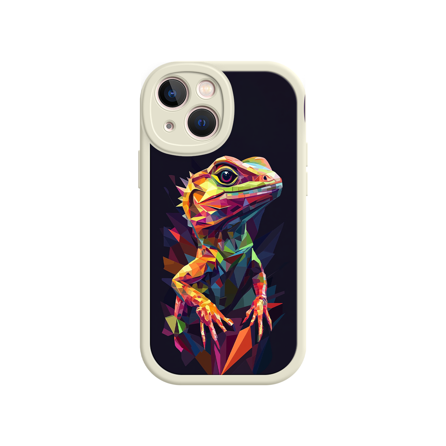 #MC0024 Factory Wholesale Geometric Lizard iPhone 17 Case – Colorful Polygon Art, Protective Animal Print Cover, Bold Reptile Design
