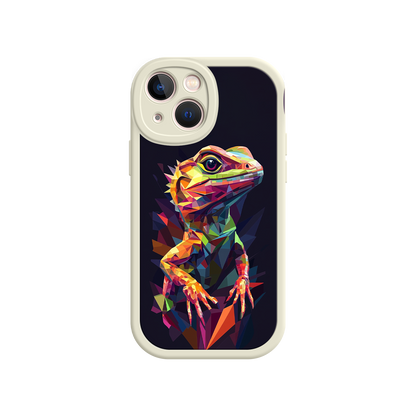 #MC0024 Factory Wholesale Geometric Lizard iPhone 17 Case – Colorful Polygon Art, Protective Animal Print Cover, Bold Reptile Design