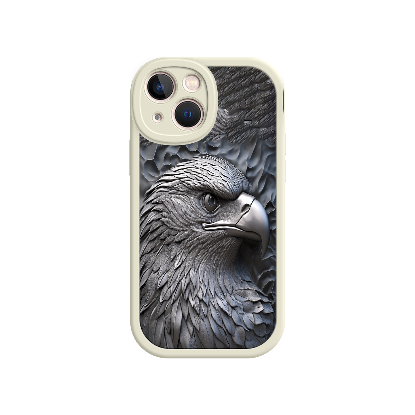 #MC0026 Factory Wholesale Embossed Eagle iPhone 17 Case – Grayscale 3D Design, Rugged Protective Cover, Symbol of Strength & Freedom