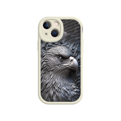 #MC0026 Factory Wholesale Embossed Eagle iPhone 17 Case – Grayscale 3D Design, Rugged Protective Cover, Symbol of Strength & Freedom