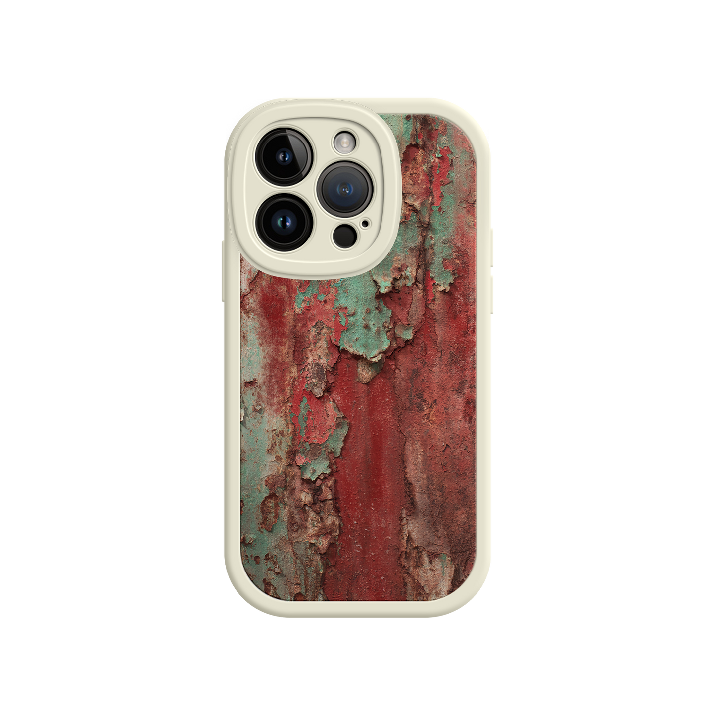 Retro iPhone case with rusty industrial aesthetic