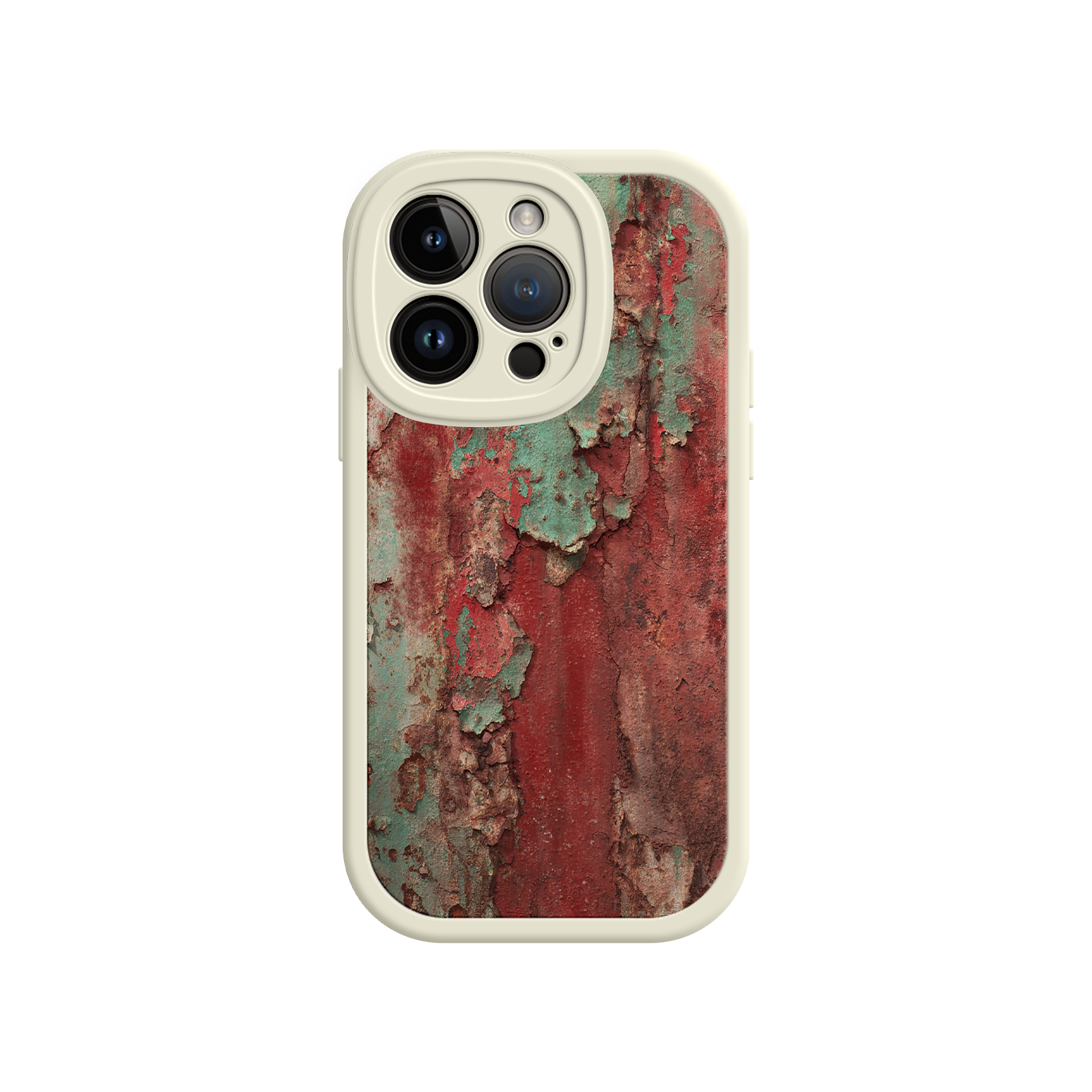 Retro iPhone case with rusty industrial aesthetic