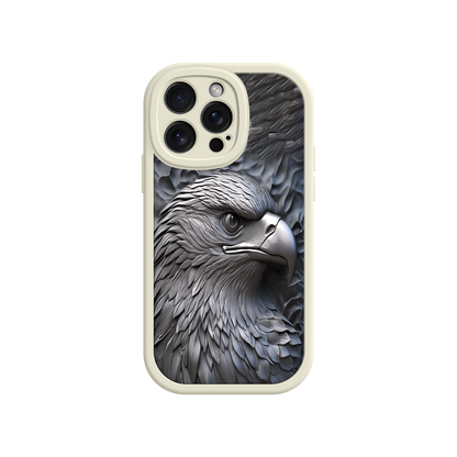 #MC0026 Factory Wholesale Embossed Eagle iPhone 17 Case – Grayscale 3D Design, Rugged Protective Cover, Symbol of Strength & Freedom