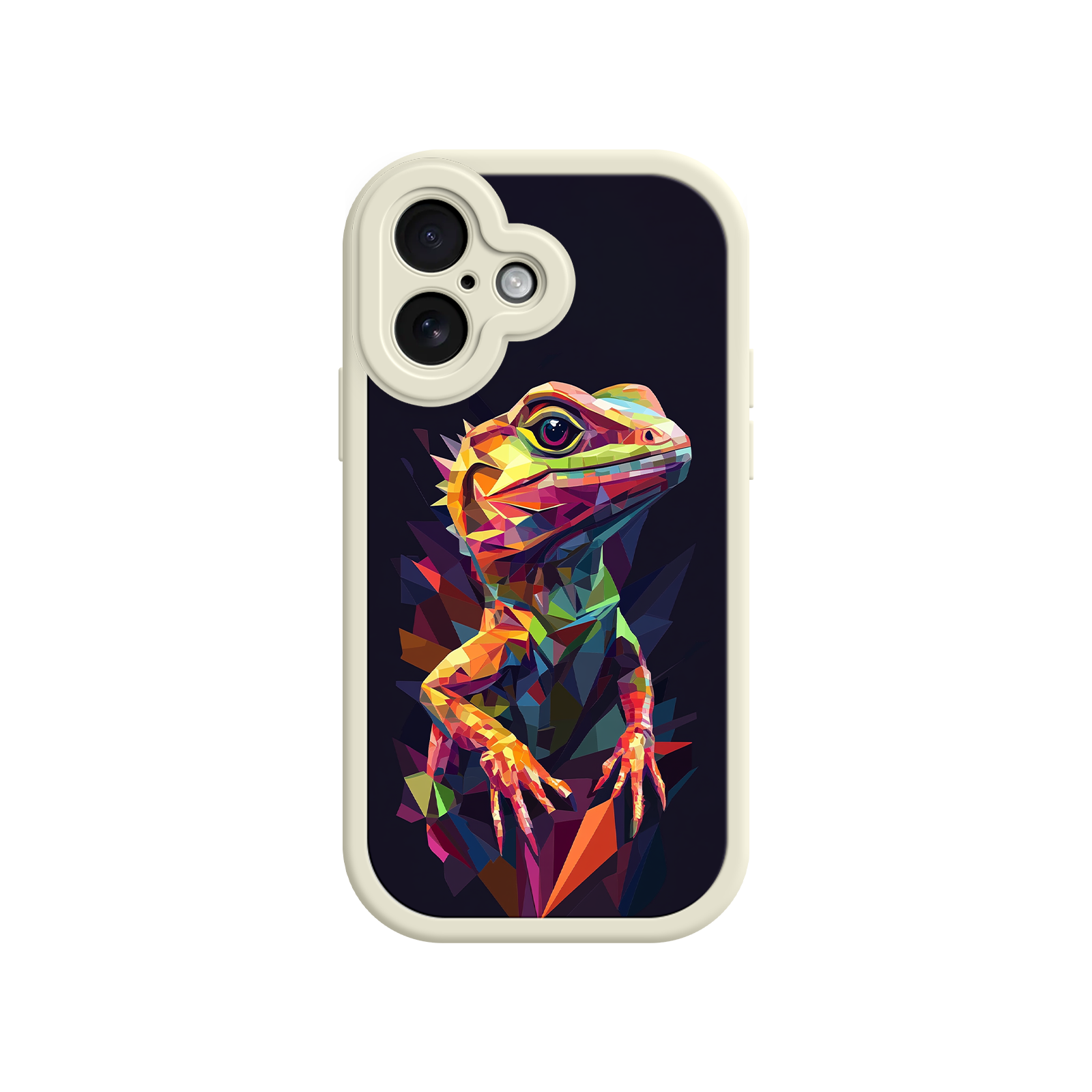 Geometric Lizard iPhone 17 Case – Colorful Polygon Art, Protective Animal Print Cover, Bold Reptile Design
