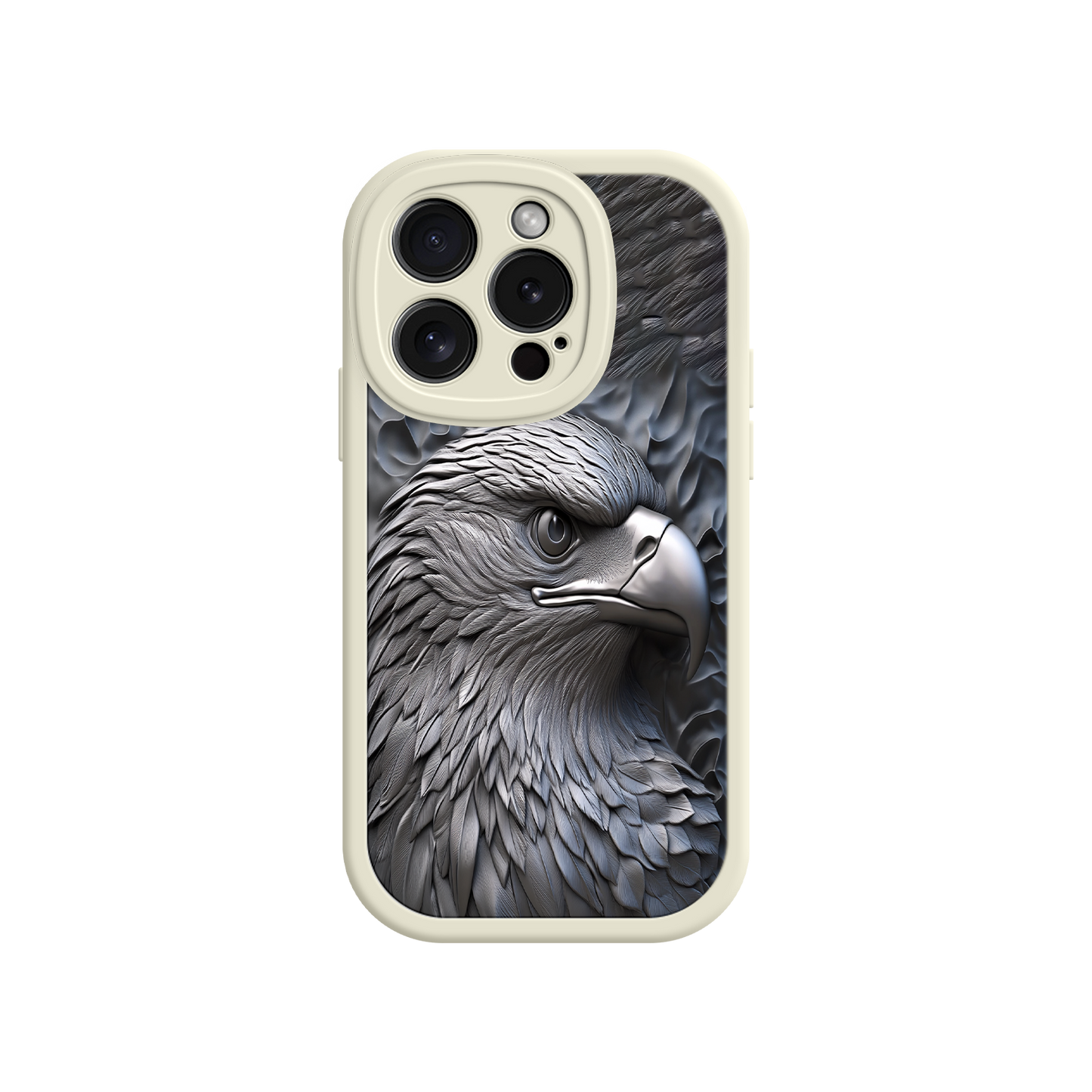 #MC0026 Factory Wholesale Embossed Eagle iPhone 17 Case – Grayscale 3D Design, Rugged Protective Cover, Symbol of Strength & Freedom