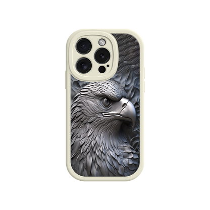 #MC0026 Factory Wholesale Embossed Eagle iPhone 17 Case – Grayscale 3D Design, Rugged Protective Cover, Symbol of Strength & Freedom