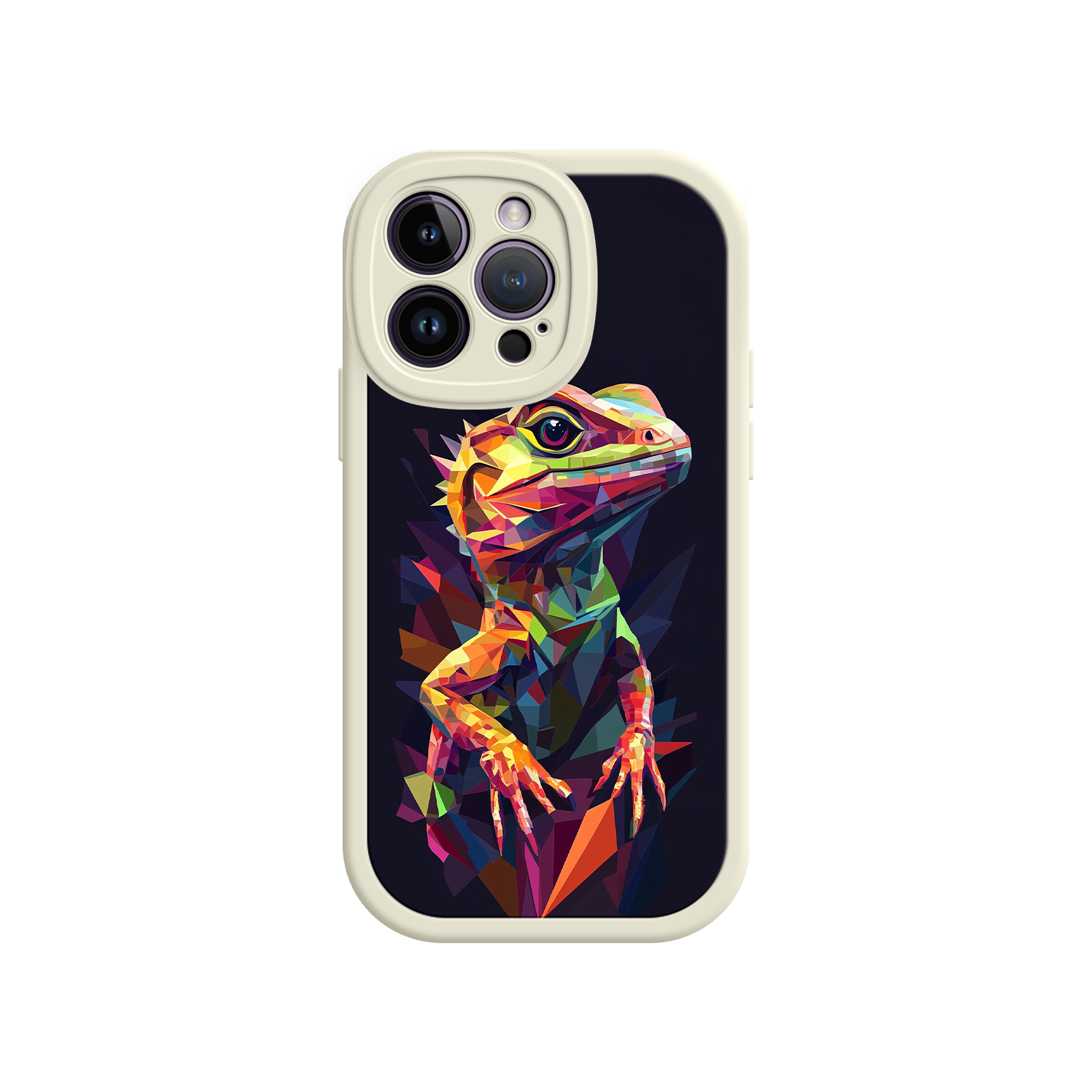 Geometric Lizard iPhone 17 Case – Colorful Polygon Art, Protective Animal Print Cover, Bold Reptile Design