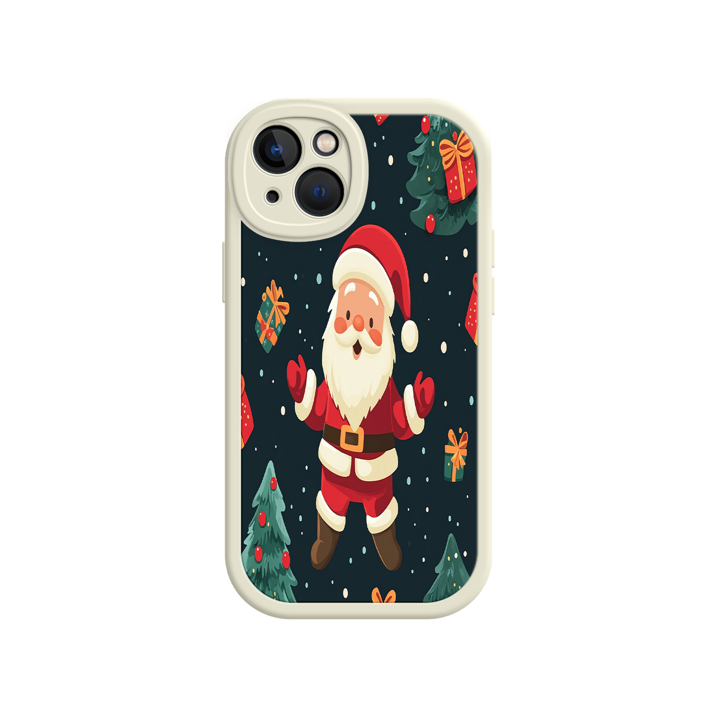 #MC0032 Factory Wholesale Festive Santa iPhone 17 Case – Christmas Holiday Design, Jolly Santa Claus, Gift Boxes & Trees
