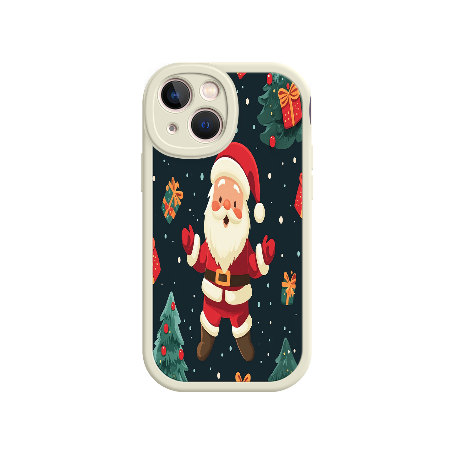 #MC0032 Factory Wholesale Festive Santa iPhone 17 Case – Christmas Holiday Design, Jolly Santa Claus, Gift Boxes & Trees