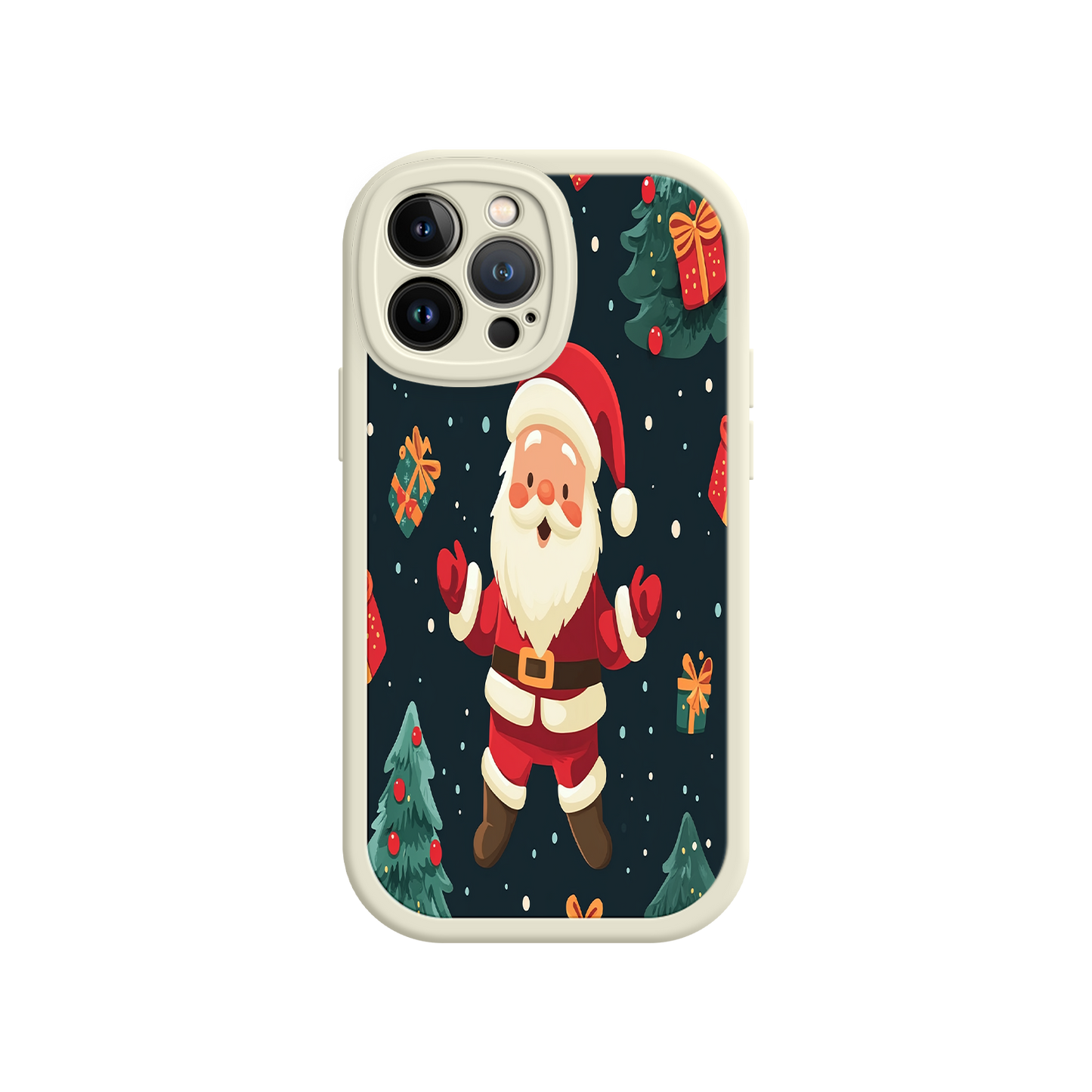 #MC0032 Factory Wholesale Festive Santa iPhone 17 Case – Christmas Holiday Design, Jolly Santa Claus, Gift Boxes & Trees