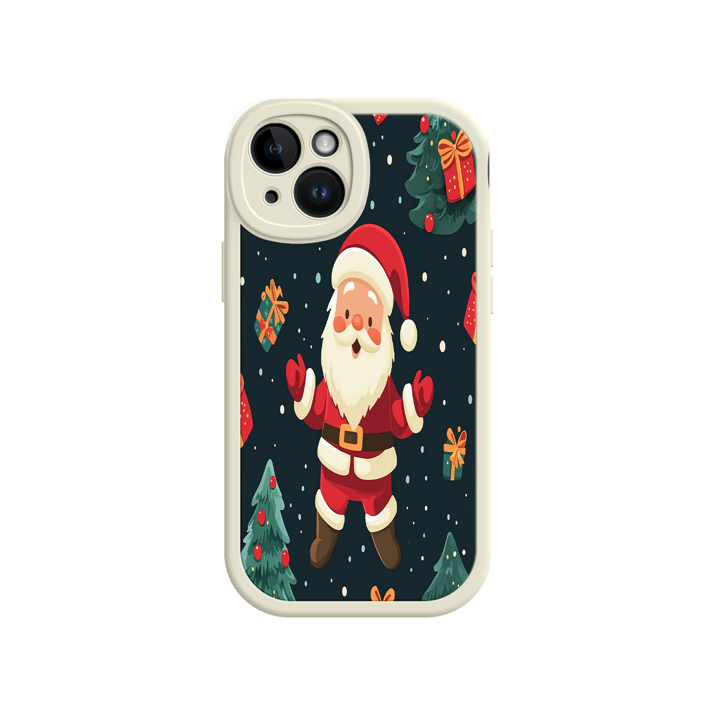 #MC0032 Factory Wholesale Festive Santa iPhone 17 Case – Christmas Holiday Design, Jolly Santa Claus, Gift Boxes & Trees
