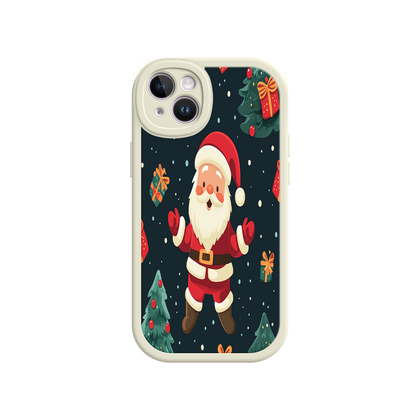#MC0032 Factory Wholesale Festive Santa iPhone 17 Case – Christmas Holiday Design, Jolly Santa Claus, Gift Boxes & Trees