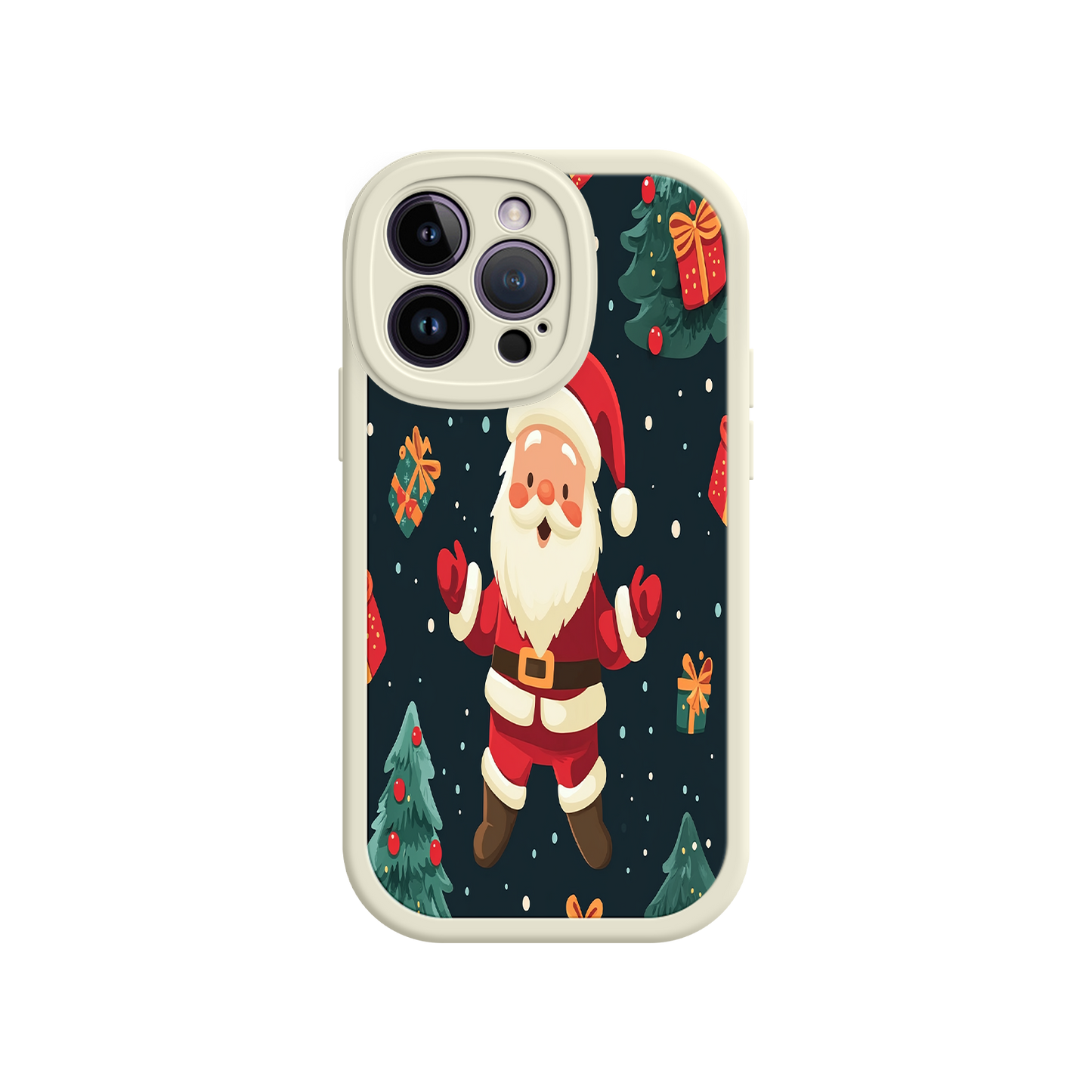 #MC0032 Factory Wholesale Festive Santa iPhone 17 Case – Christmas Holiday Design, Jolly Santa Claus, Gift Boxes & Trees