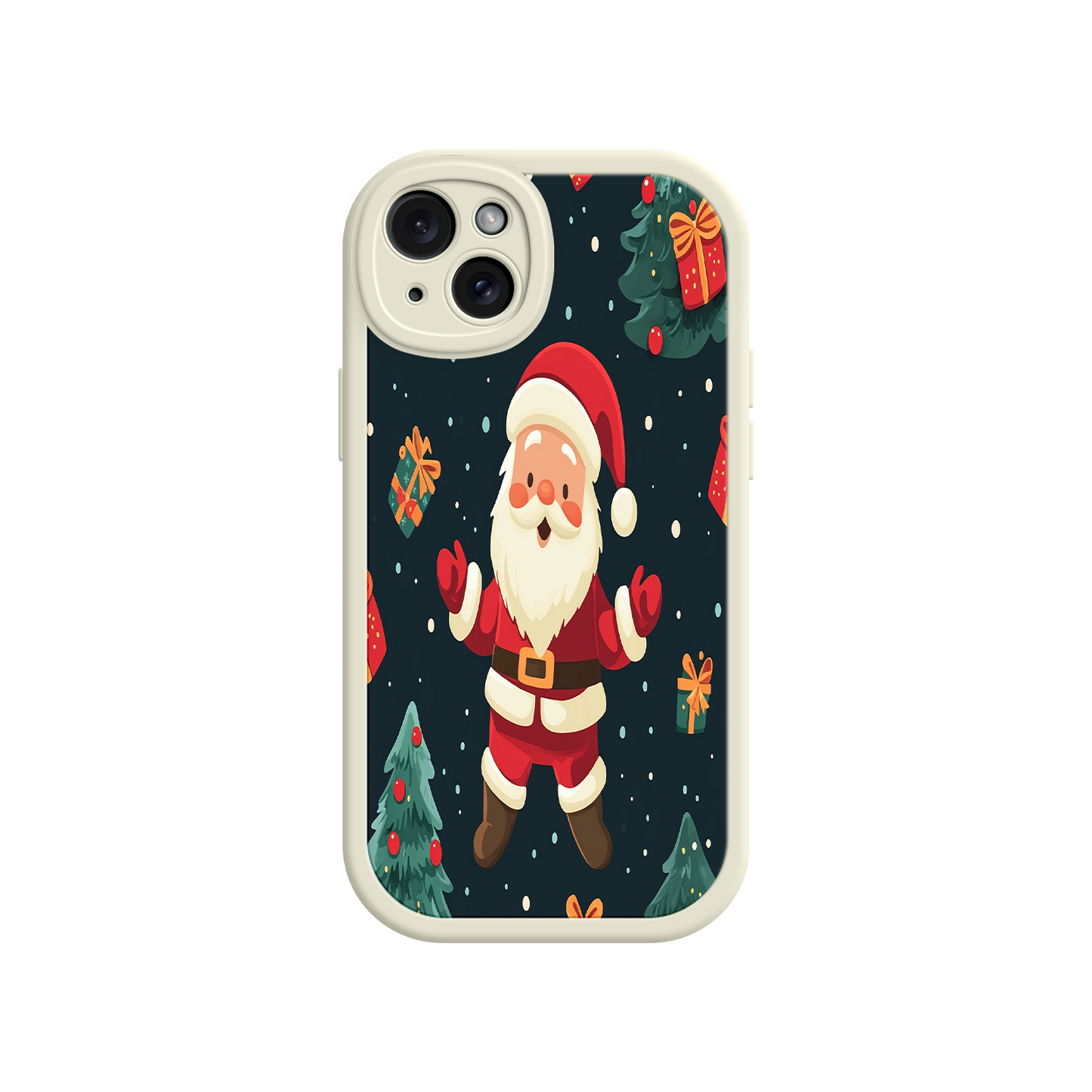 #MC0032 Factory Wholesale Festive Santa iPhone 17 Case – Christmas Holiday Design, Jolly Santa Claus, Gift Boxes & Trees
