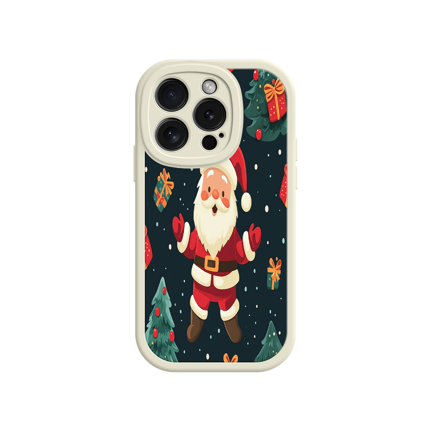 #MC0032 Factory Wholesale Festive Santa iPhone 17 Case – Christmas Holiday Design, Jolly Santa Claus, Gift Boxes & Trees