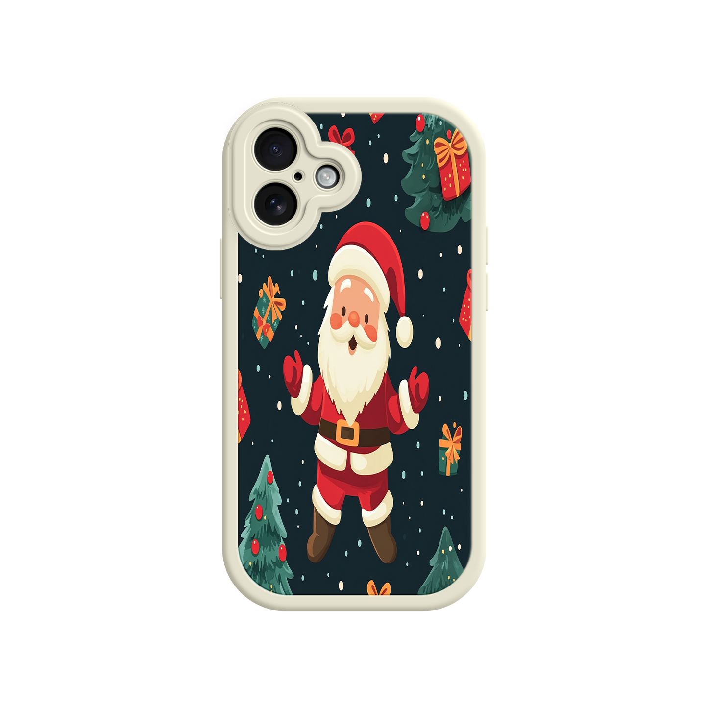 #MC0032 Factory Wholesale Festive Santa iPhone 17 Case – Christmas Holiday Design, Jolly Santa Claus, Gift Boxes & Trees