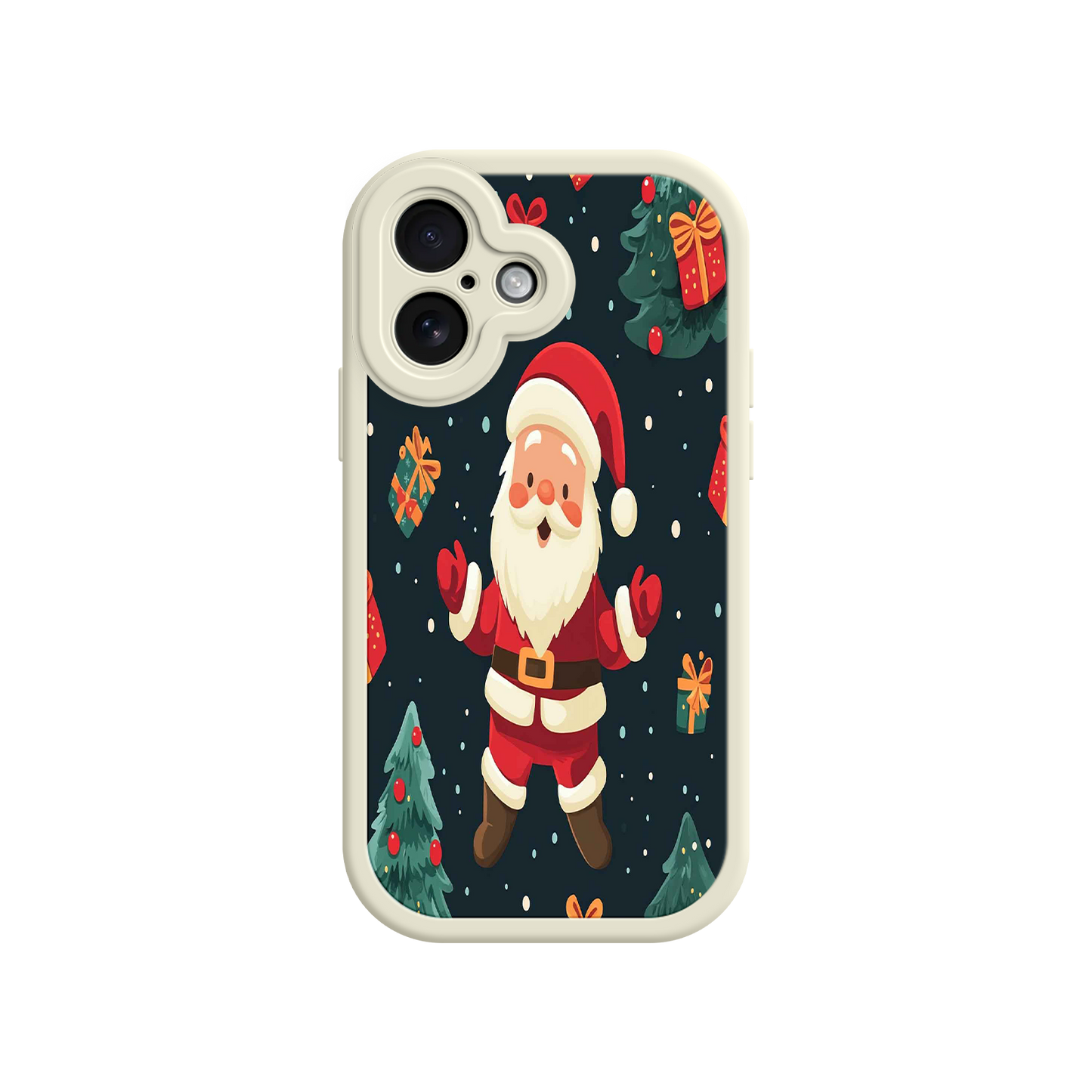 #MC0032 Factory Wholesale Festive Santa iPhone 17 Case – Christmas Holiday Design, Jolly Santa Claus, Gift Boxes & Trees
