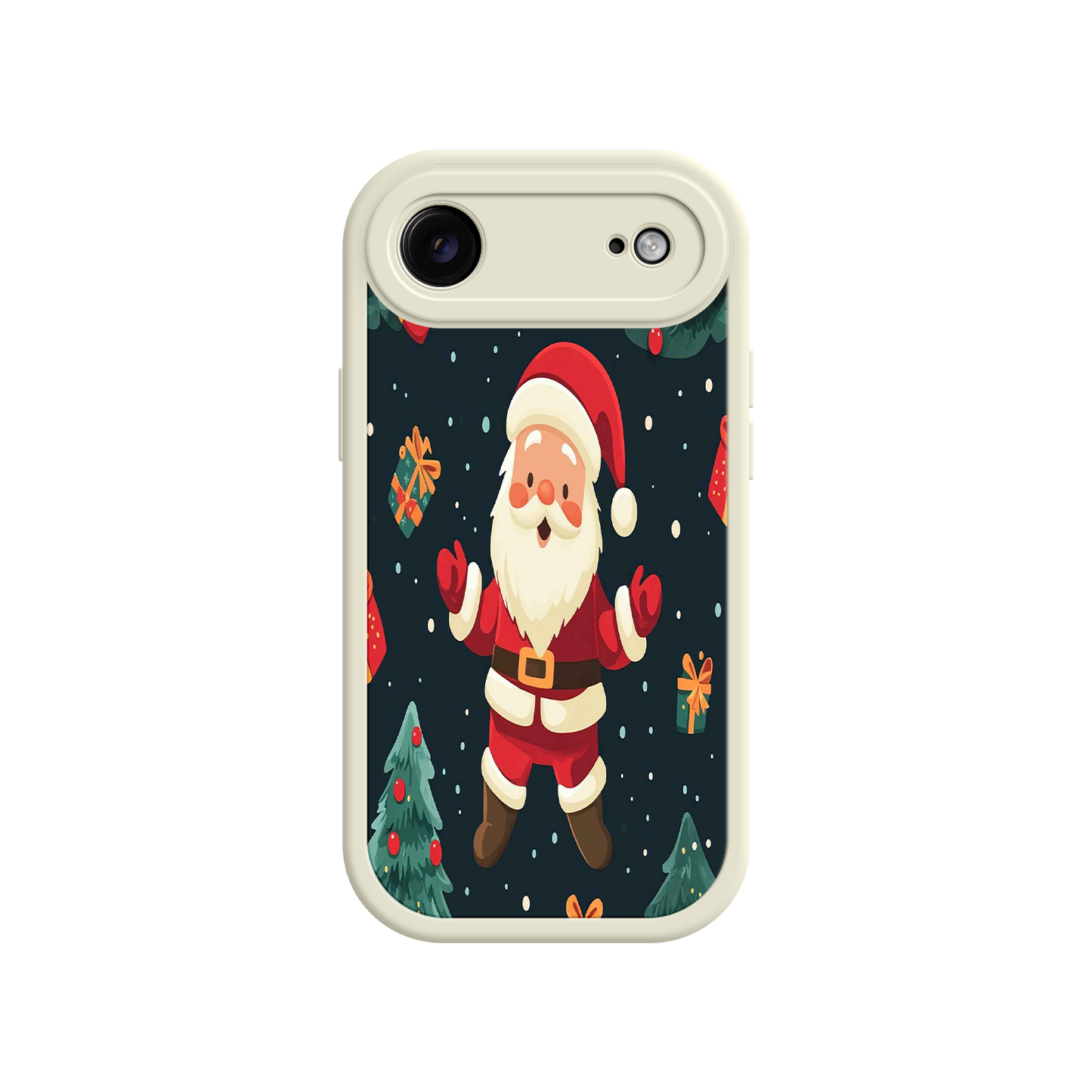 #MC0032 Factory Wholesale Festive Santa iPhone 17 Case – Christmas Holiday Design, Jolly Santa Claus, Gift Boxes & Trees