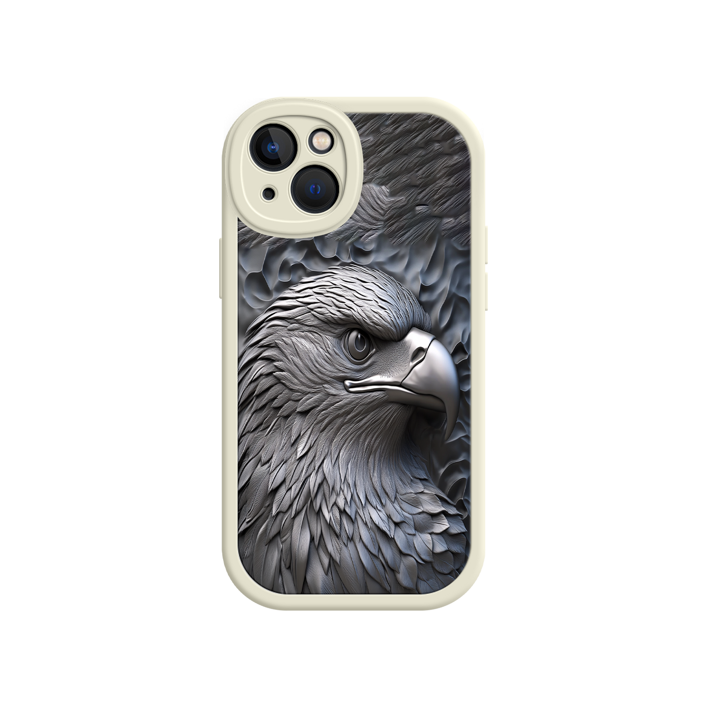 #MC0026 Factory Wholesale Embossed Eagle iPhone 17 Case – Grayscale 3D Design, Rugged Protective Cover, Symbol of Strength & Freedom