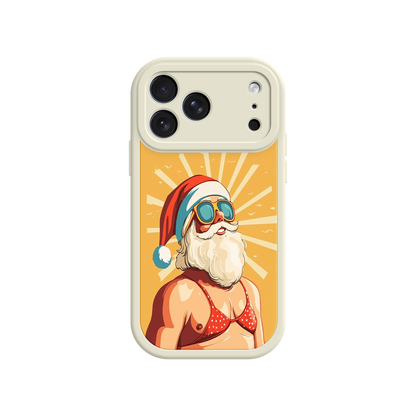 Humorous phone case with Santa in beachwear