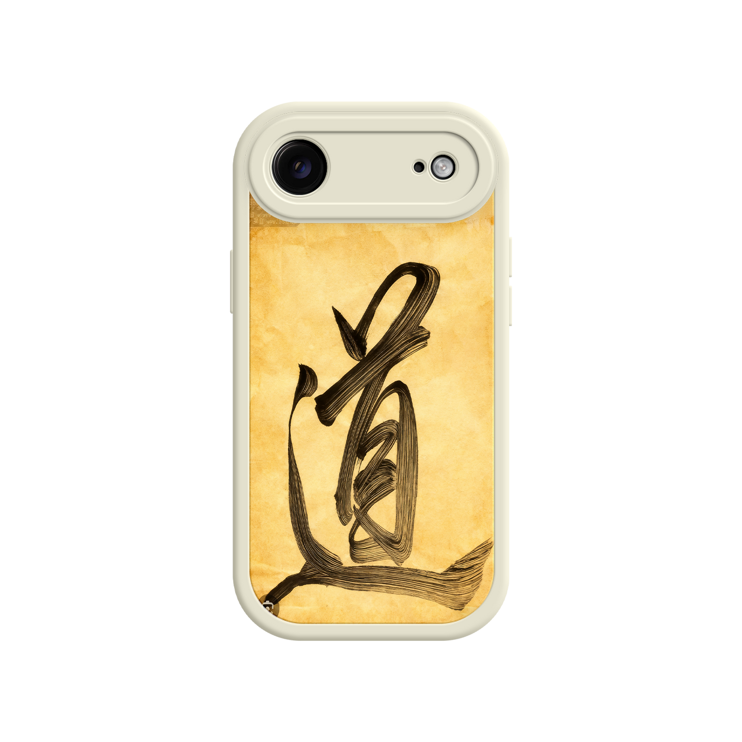 Cultural phone case with stylized Dao character