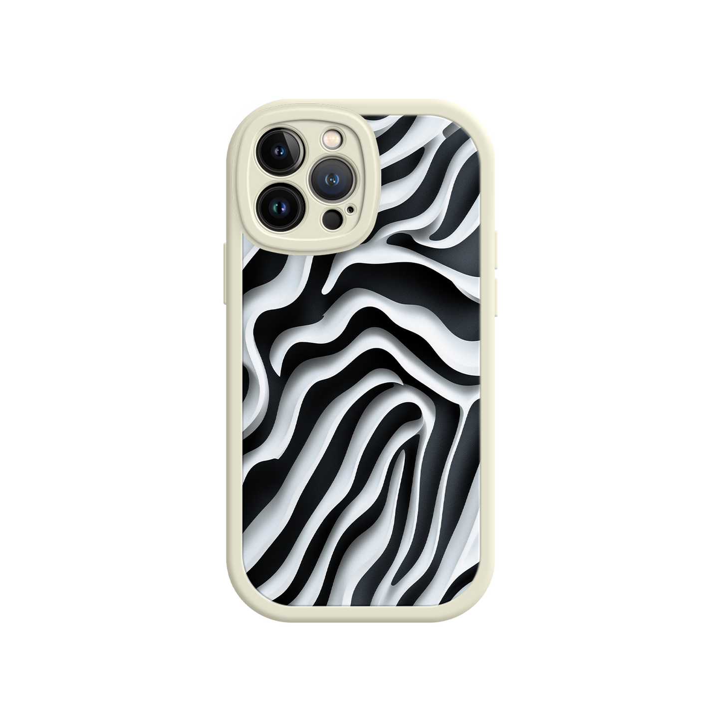 #MC0040 Factory Wholesale Zebra Pattern iPhone 17 Case – Black & White Protective Cover for iPhone 16 Pro / Max