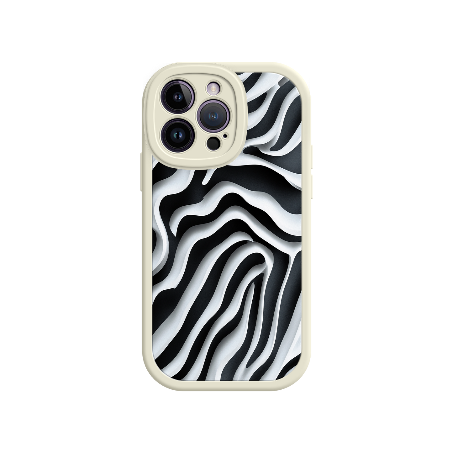 #MC0040 Factory Wholesale Zebra Pattern iPhone 17 Case – Black & White Protective Cover for iPhone 16 Pro / Max