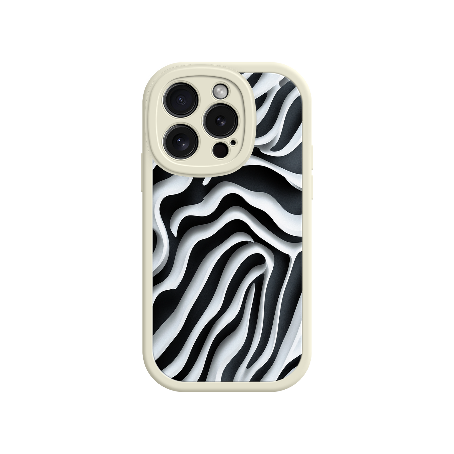 #MC0040 Factory Wholesale Zebra Pattern iPhone 17 Case – Black & White Protective Cover for iPhone 16 Pro / Max