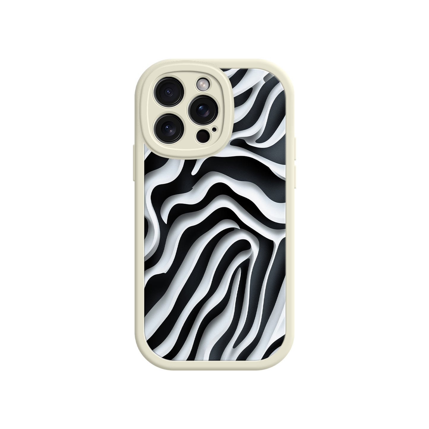 #MC0040 Factory Wholesale Zebra Pattern iPhone 17 Case – Black & White Protective Cover for iPhone 16 Pro / Max