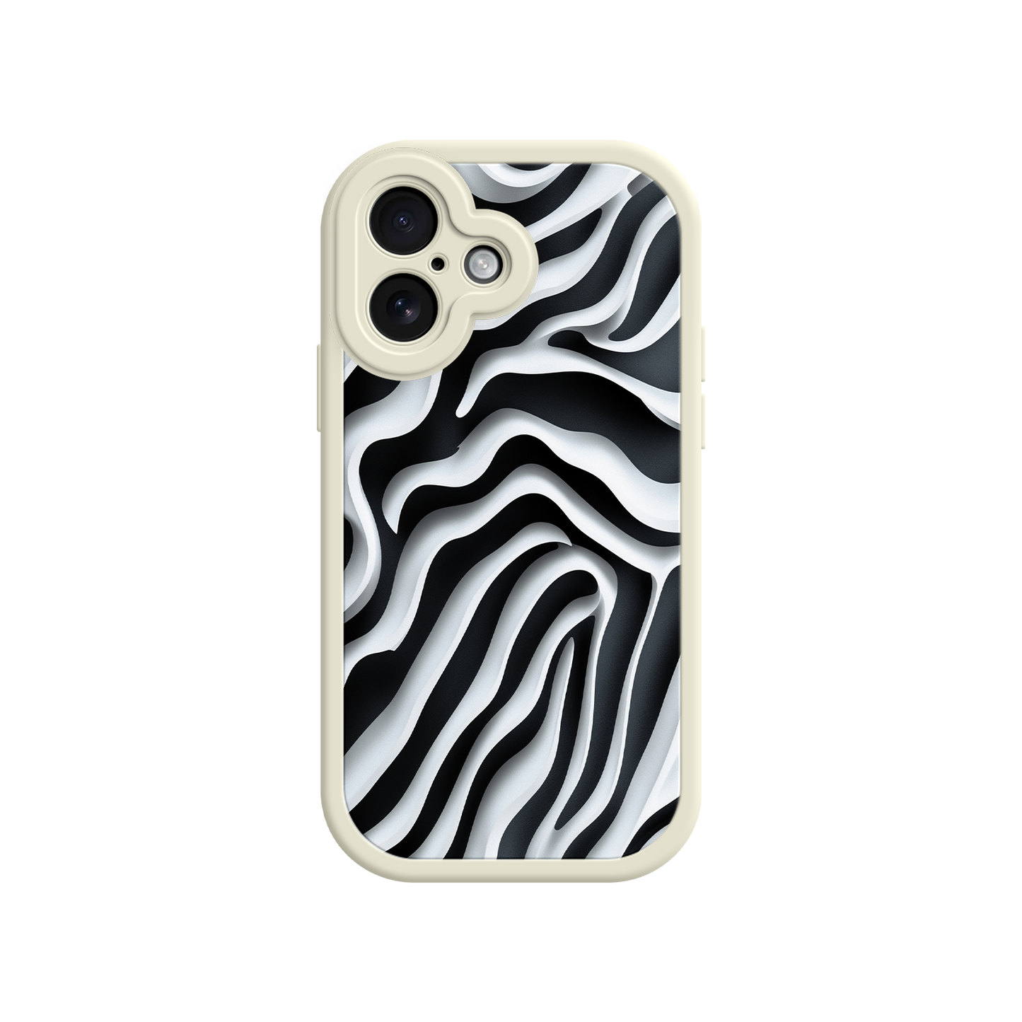 #MC0040 Factory Wholesale Zebra Pattern iPhone 17 Case – Black & White Protective Cover for iPhone 16 Pro / Max